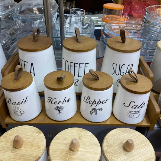 7-piece porcelain spice set - (Model LC01)