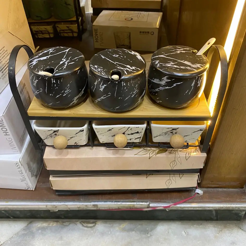 7-piece porcelain spice set - (Model LC01)