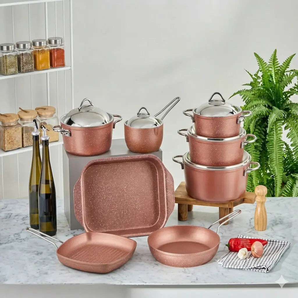 10-piece stainless steel cookware set - (Model LC01) - Original Turkish Yonca