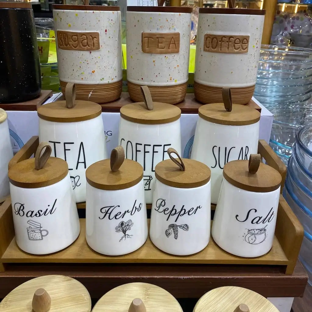 7-piece porcelain spice set - (Model LC01)