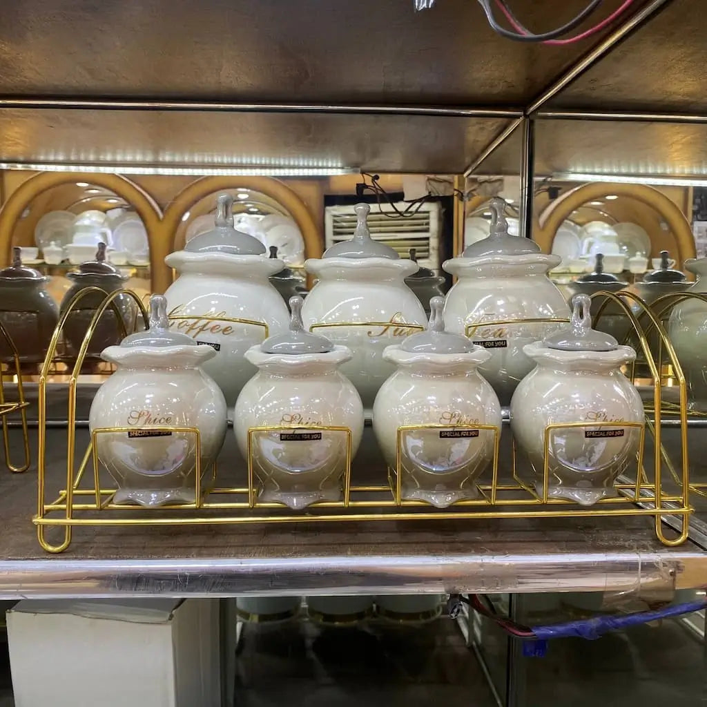 7-piece porcelain spice set - (Model LC01)