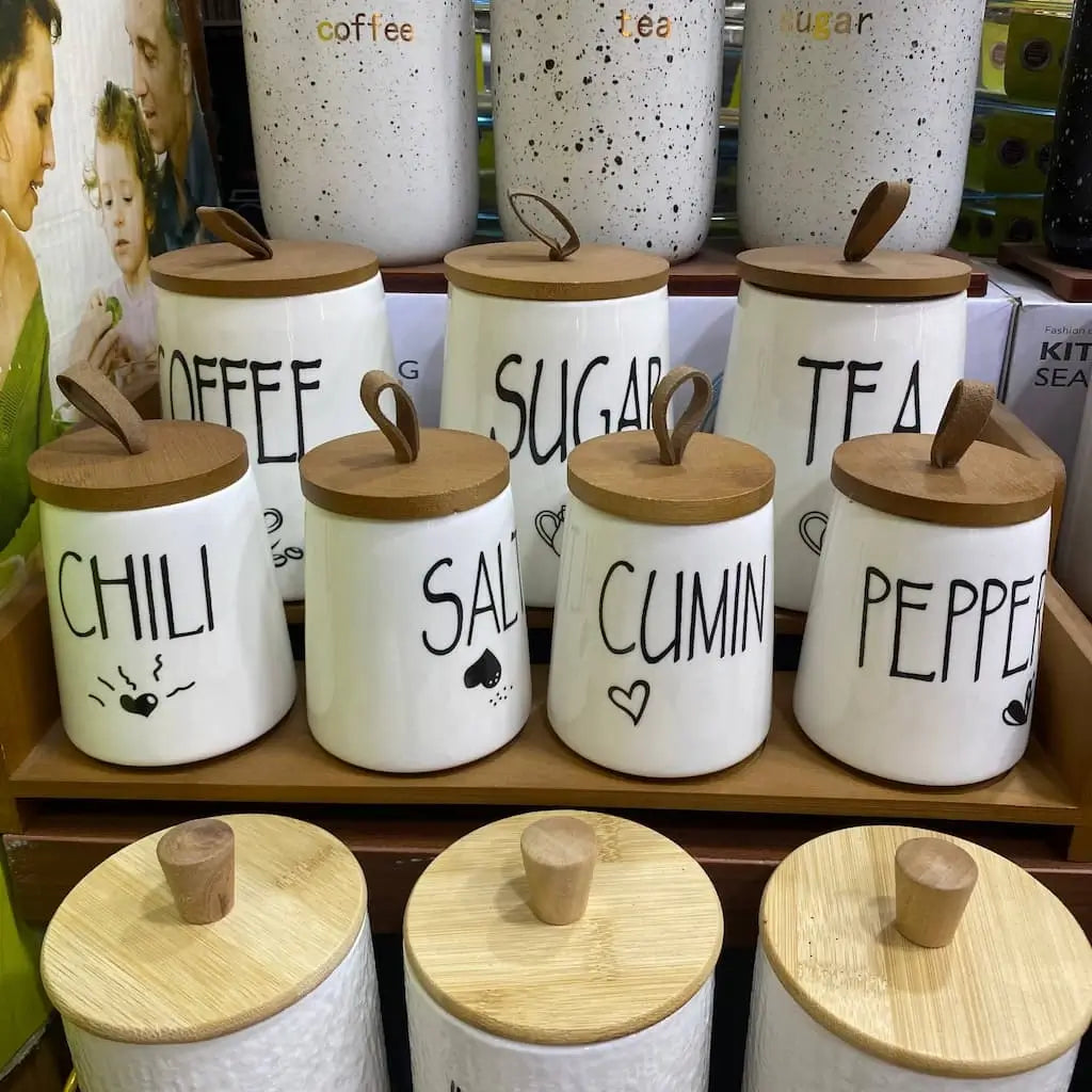 7-piece porcelain spice set - (Model LC01)