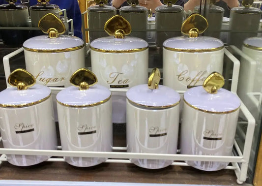 7-piece porcelain spice jar set, Model (11)