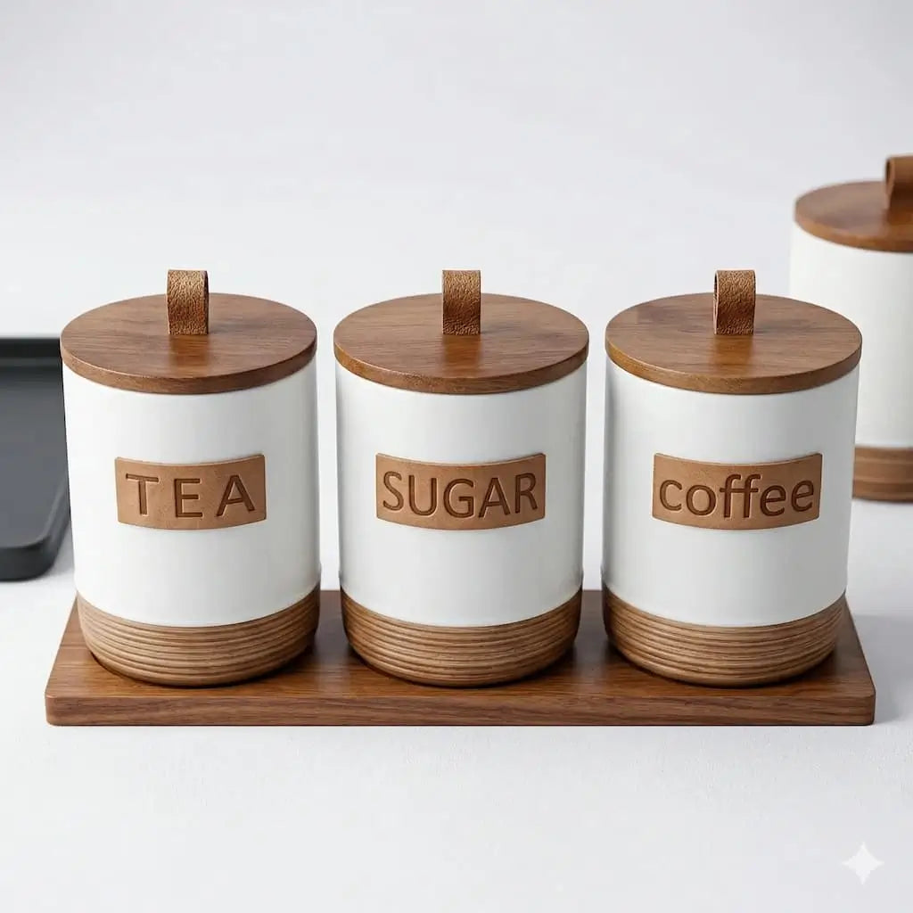 3-piece porcelain kitchen organizer set - (Model LC14)