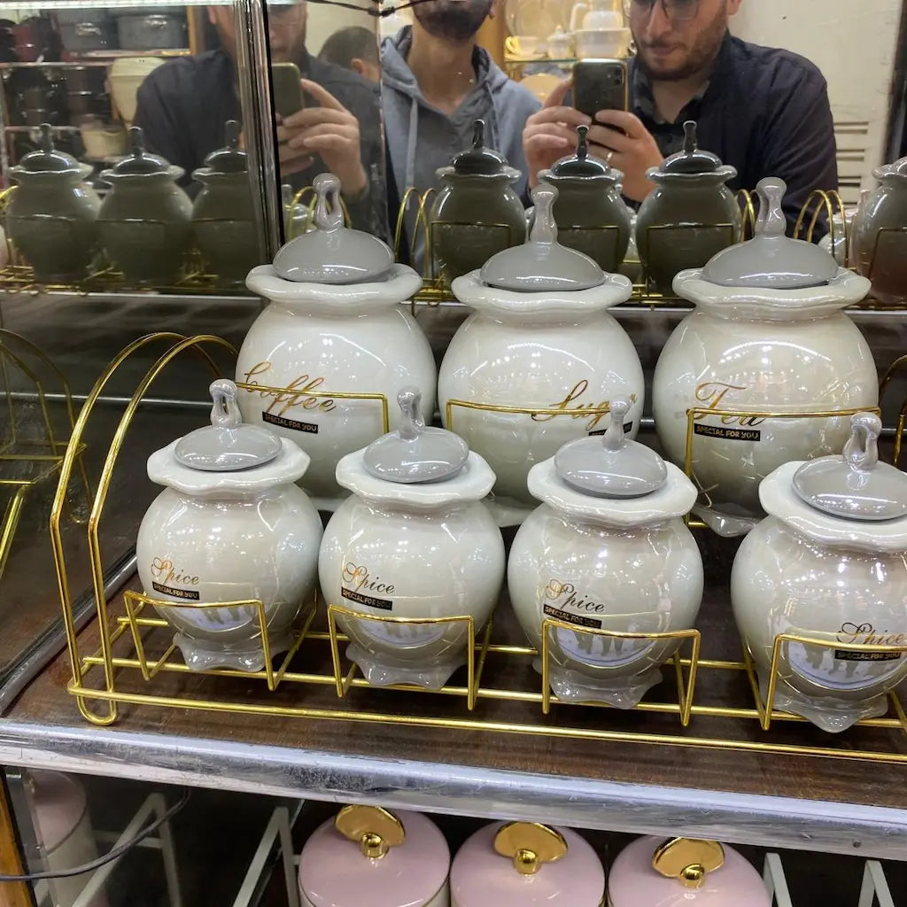 7-piece porcelain spice set - (Model LC01)