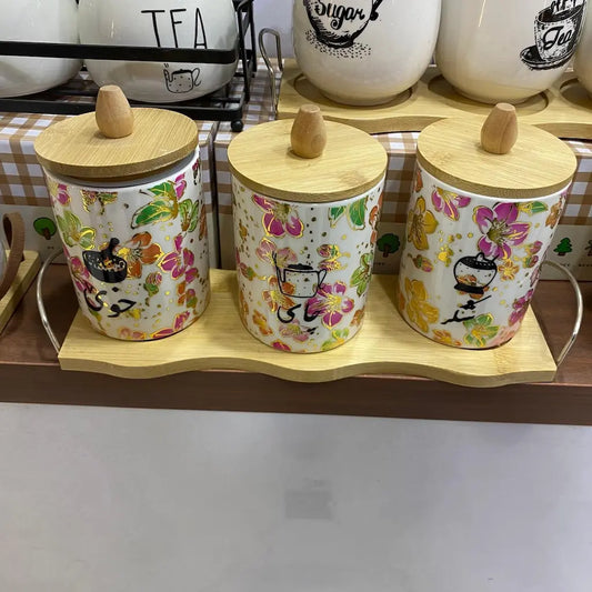3-piece porcelain kitchen organizer set - (Model LC14)
