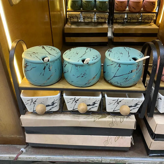 7-piece porcelain spice set - (Model LC01)