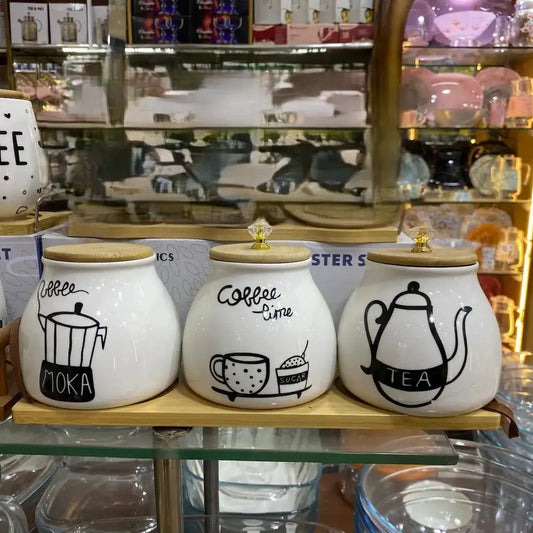 3-piece porcelain kitchen organizer set - (Model LC14)