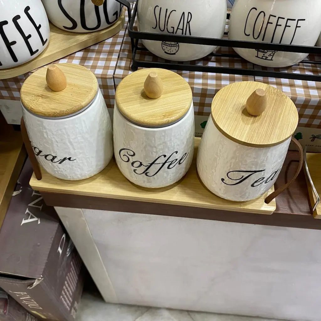 3-piece porcelain kitchen organizer set - (Model LC14)