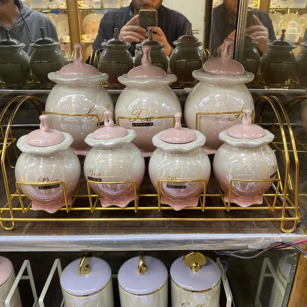7-piece porcelain spice set - (Model LC01)