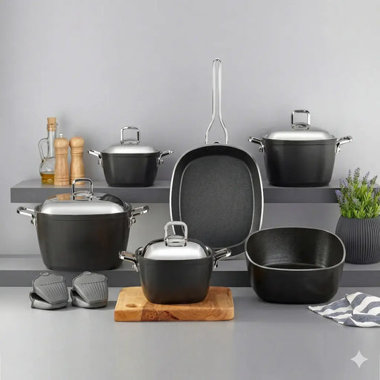 10-piece stainless steel cookware set - (Model LC01) - Original Turkish Yonca