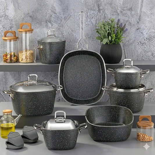 10-piece stainless steel cookware set - (Model LC01) - Original Turkish Yonca