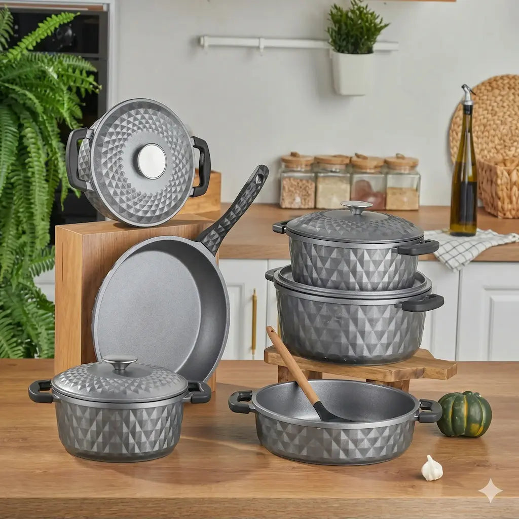 10-piece stainless steel cookware set - (Model LC01) - Original Turkish Yonca