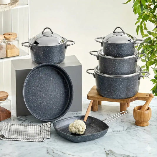 10-piece stainless steel cookware set - (Model LC01) - Original Turkish Yonca