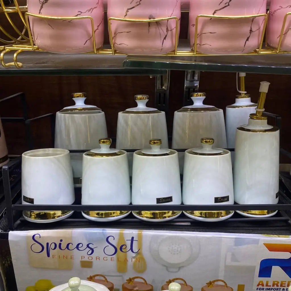 9-Piece Porcelain Spice Jar Set - Model (1)