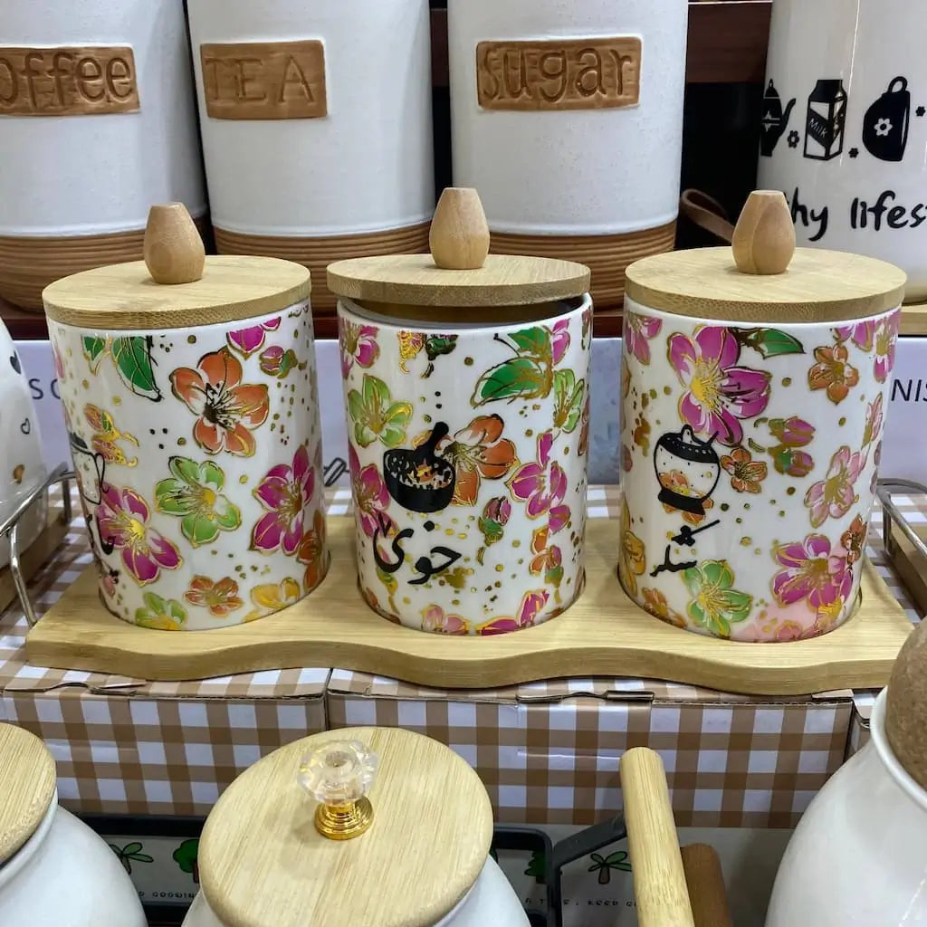 3-piece porcelain kitchen organizer set - (Model LC14)