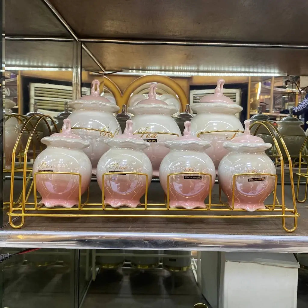 7-piece porcelain spice set - (Model LC01)