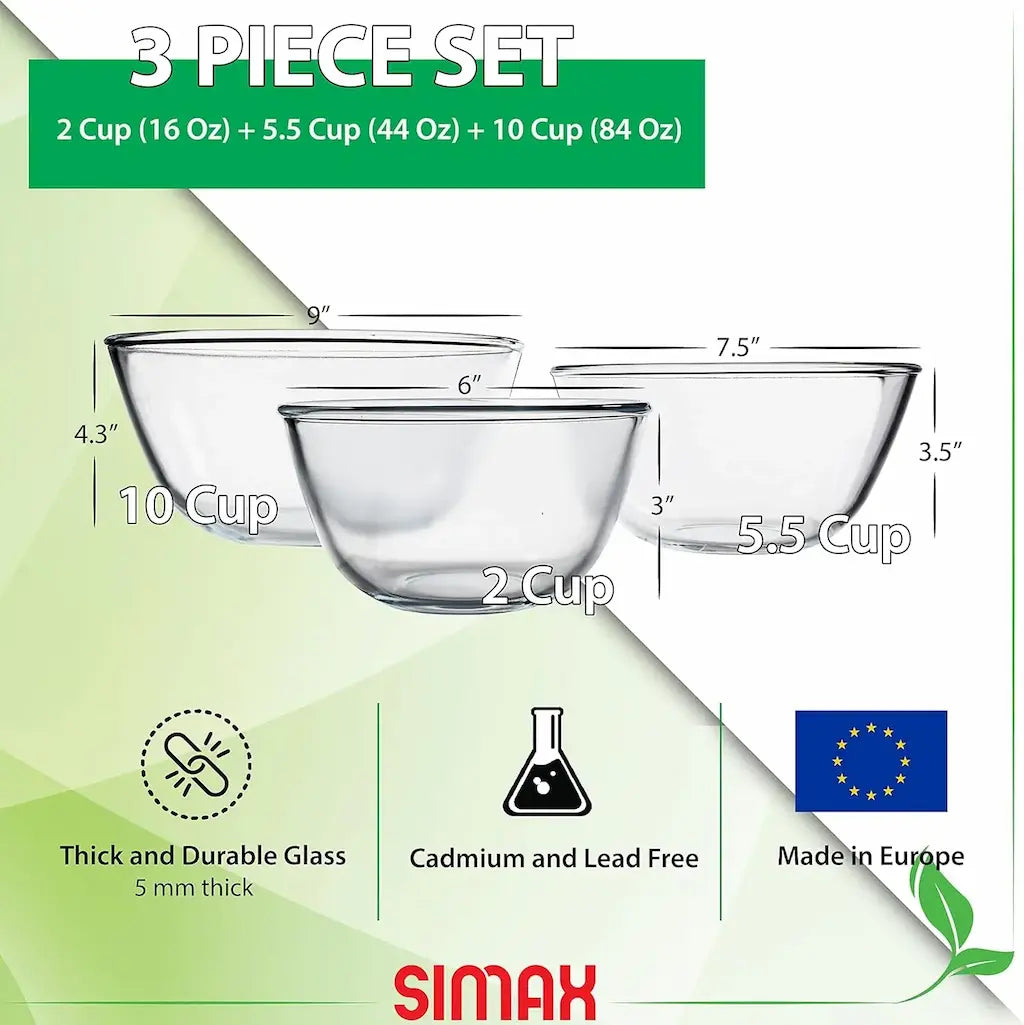 3-piece Czech mix bowl heat-resistant salad bowl set