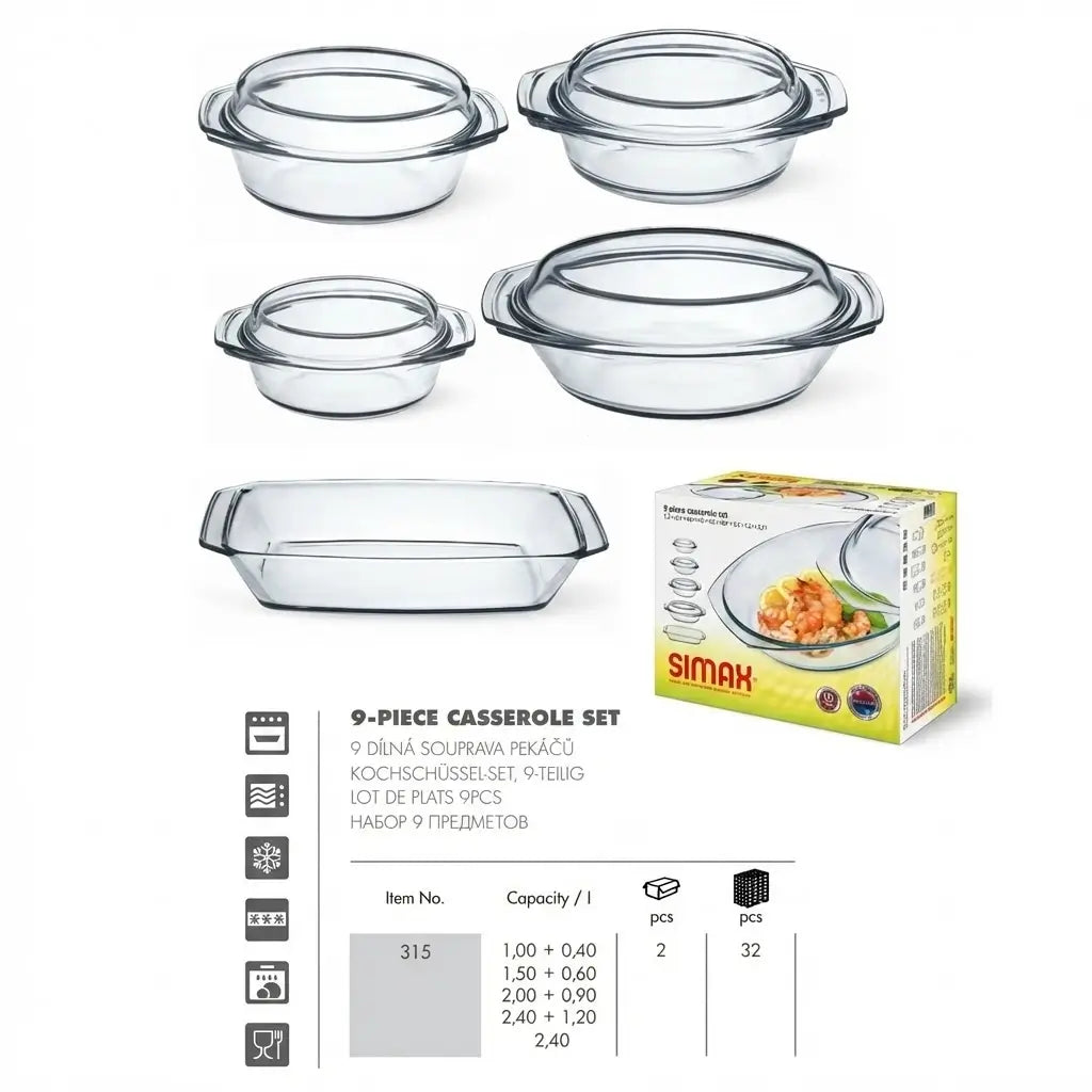 9-piece Czech Simax Classic Set
