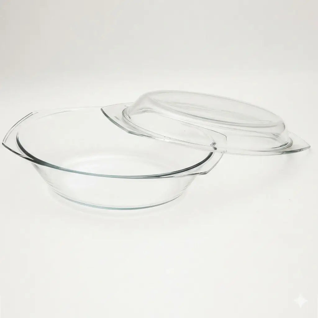Classic Czech Oval Casserole Dish with Lid, 2.4 Liter