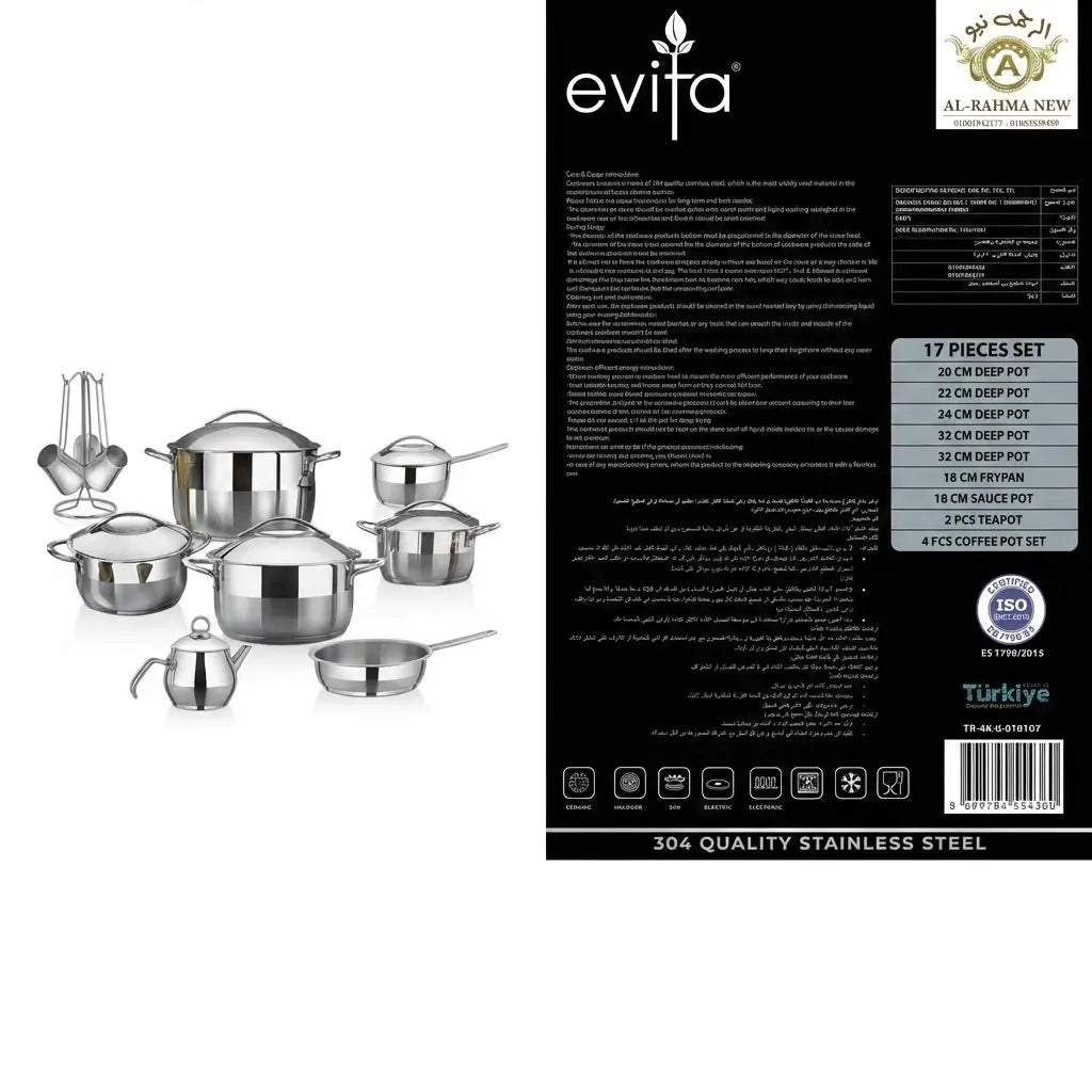 17-piece Evita Turkish stainless steel set