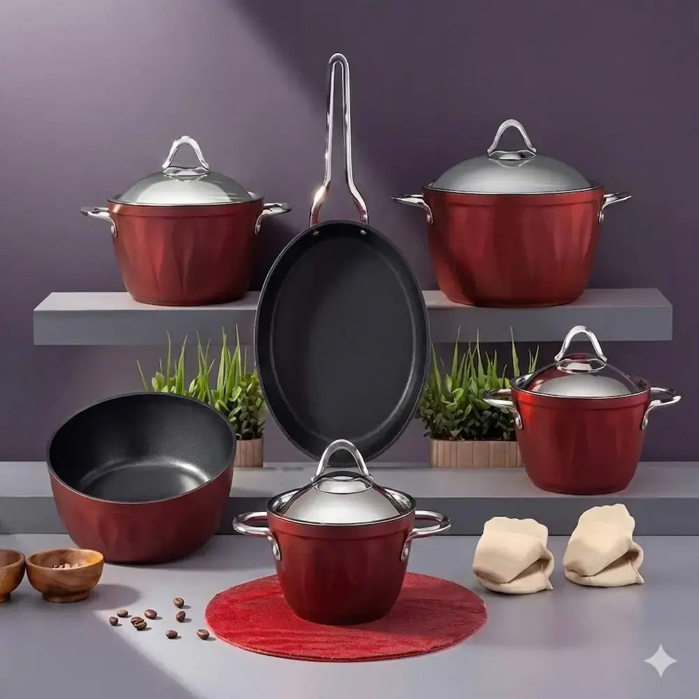 Turkish Martif Titanium 12-Piece Set, Red