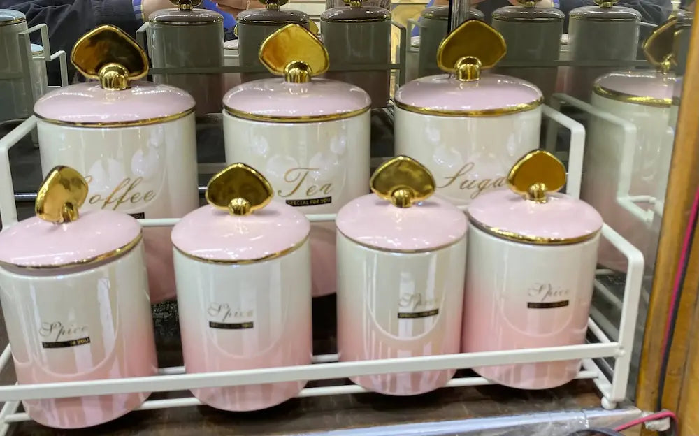 7-piece porcelain spice jar set, model (10)