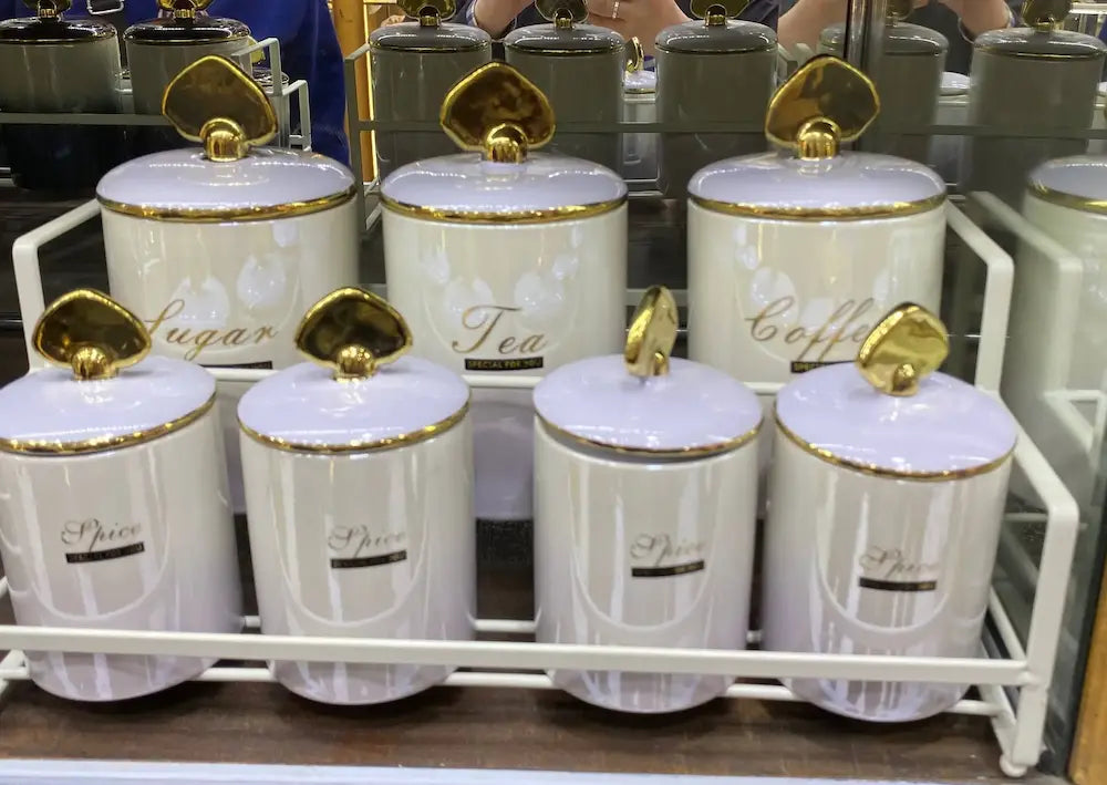 7-piece porcelain spice jar set, Model (11)