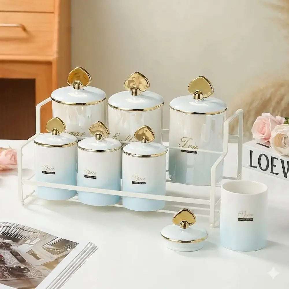 7-piece porcelain spice set, model (12)