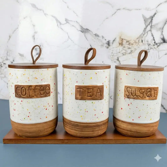 3-piece porcelain kitchen organizer set - (Model LC14)