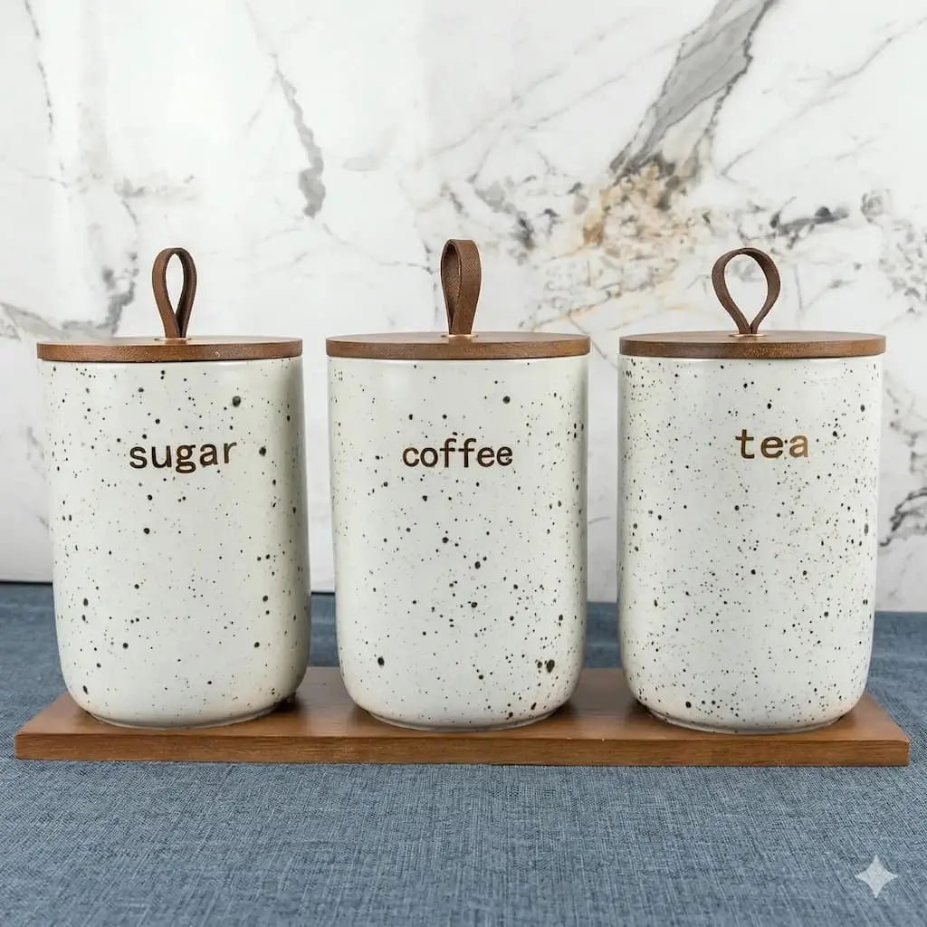 3-piece porcelain kitchen organizer set - (Model LC14)