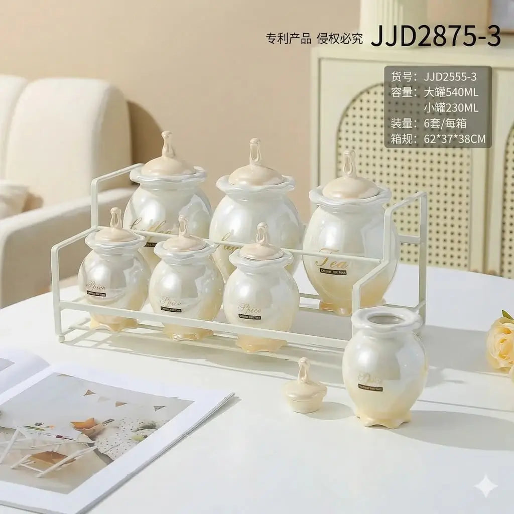 7-piece porcelain spice set - (Model LC01)