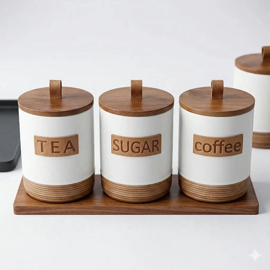 3-piece porcelain kitchen organizer set - (Model LC14)