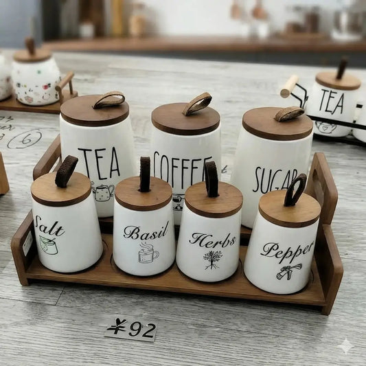 7-piece porcelain spice set - (Model LC01)