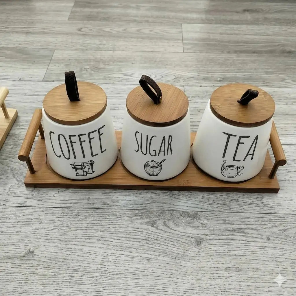 3-piece porcelain kitchen organizer set - (Model LC14)