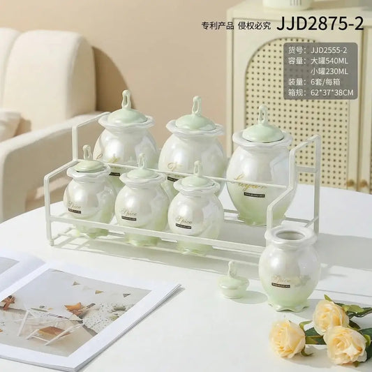 7-piece porcelain spice set - (Model LC01)