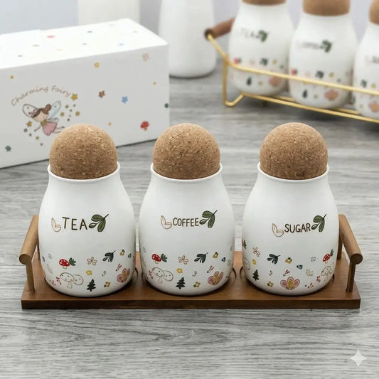 3-piece porcelain kitchen organizer set - (Model LC14)