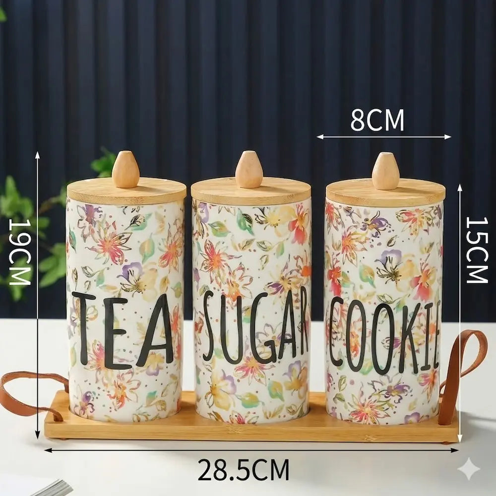 3-Piece Porcelain Kitchen Organizers Set - Model (27)