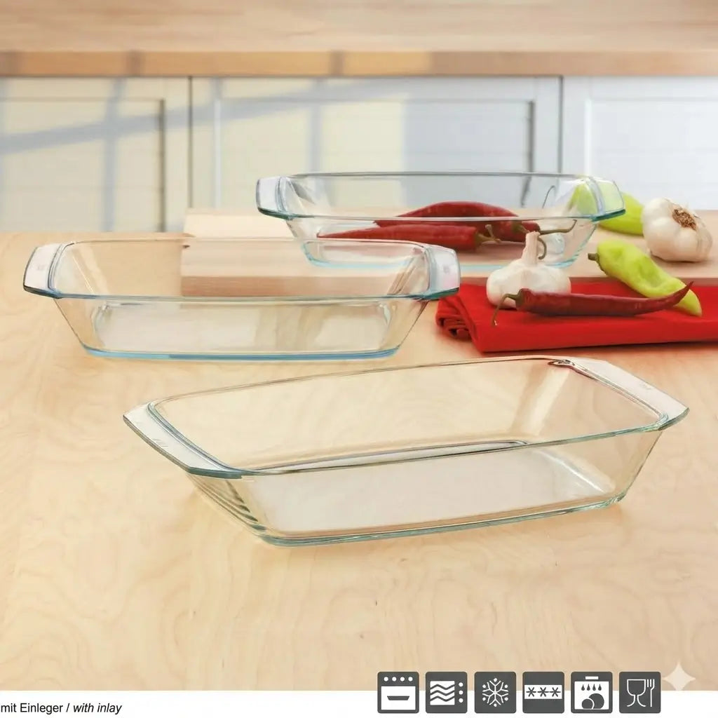 3-Piece Rectangular Tajine Set Classic Czech