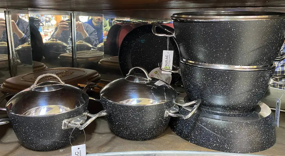 Turkish Martive Granite Cookware Set, 12 Pieces, Black