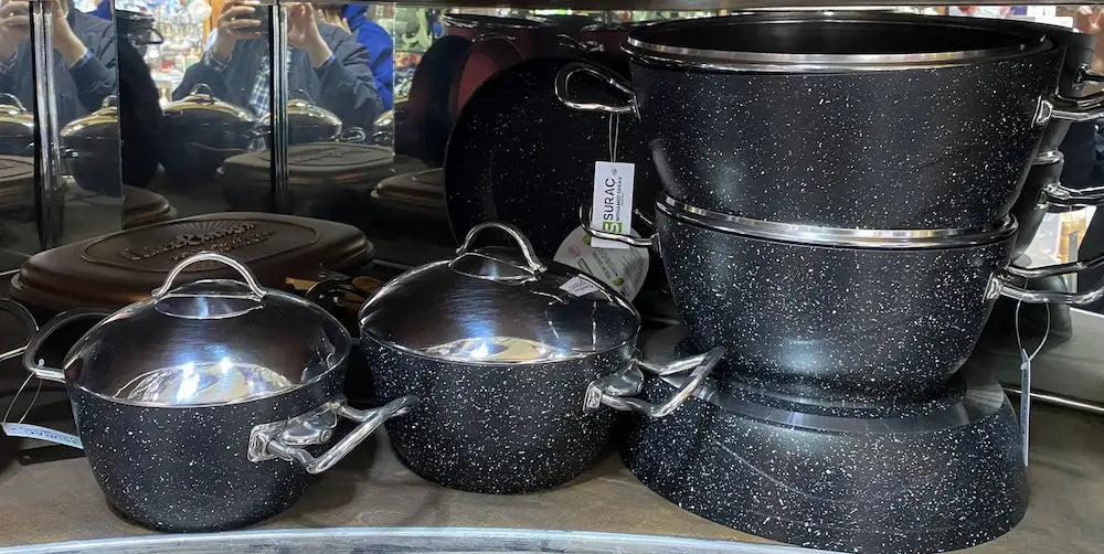 Turkish Martive Granite Cookware Set, 12 Pieces, Black