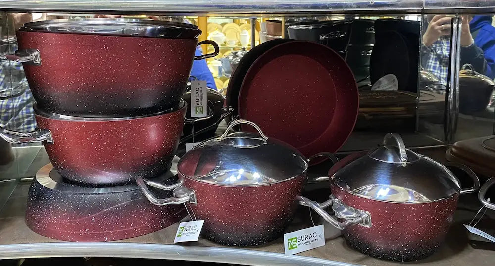 Martif Turkish Granite Set, 12 Pieces, Burgundy