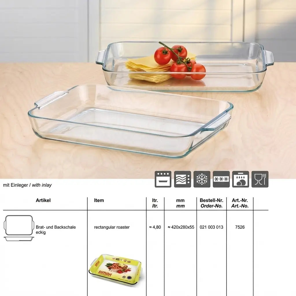 Rectangular Casserole Dish, 4.8 L, Classic Czech
