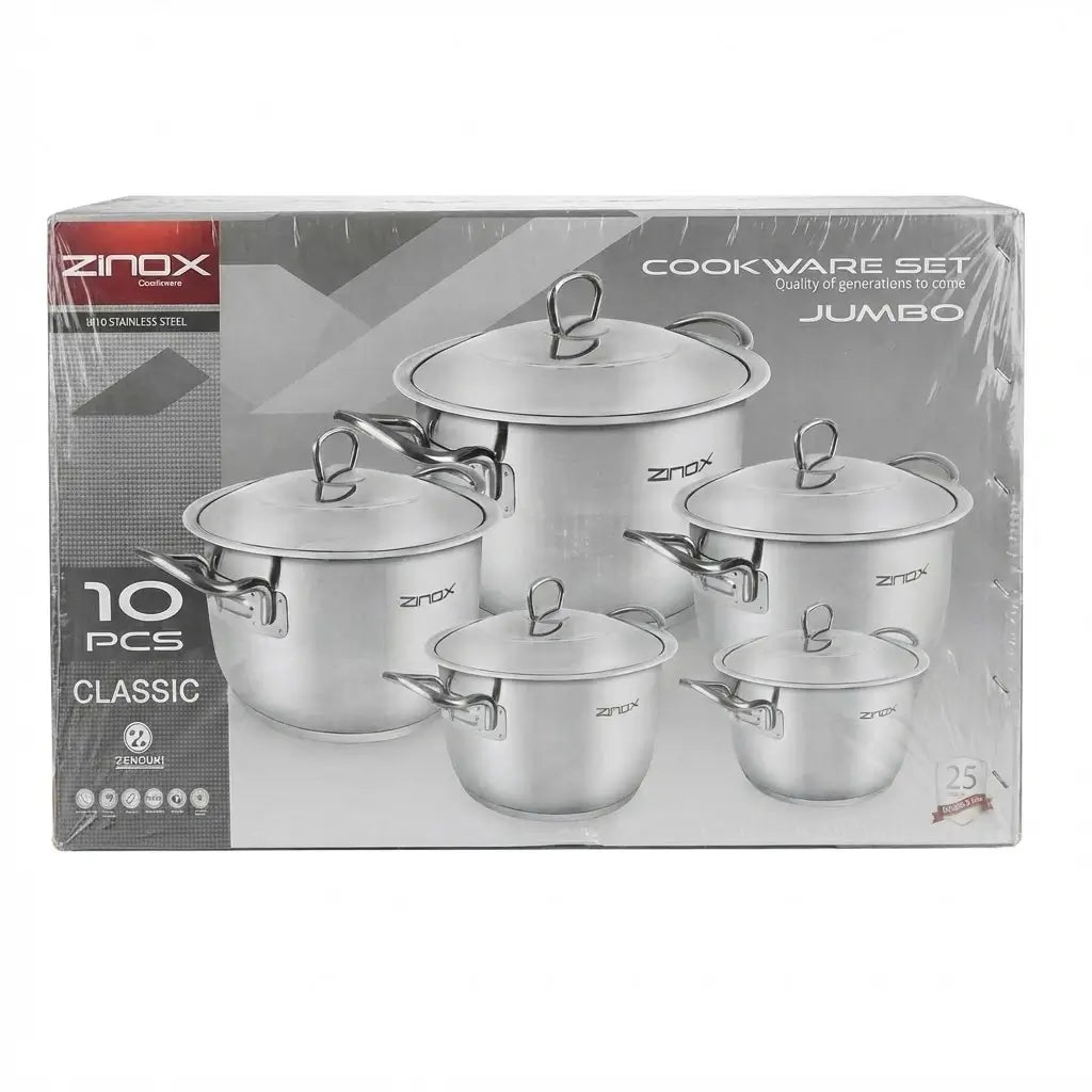 Zinox Egyptian Classic Stainless Steel Cookware Set - 10 Pieces